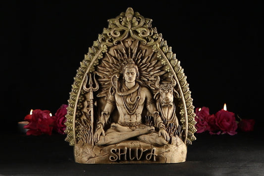 Wooden Carving Shiva Statue - Hindu God Sculpture