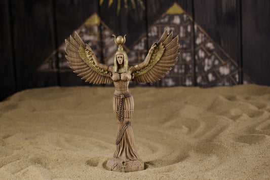 Egyptian Decor Isis - Wood Carving Egyptian Goddess