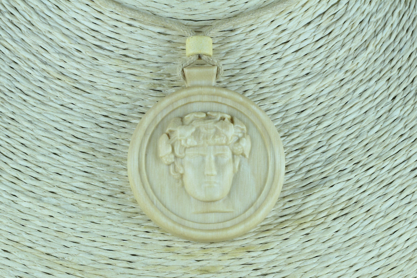 ANTINOUS AS DIONYSUS wood necklace