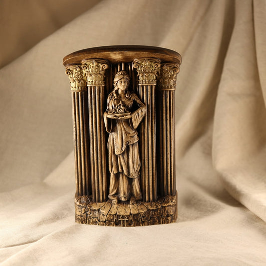 Hestia Ancient Greek Sculpture Wooden - Statue