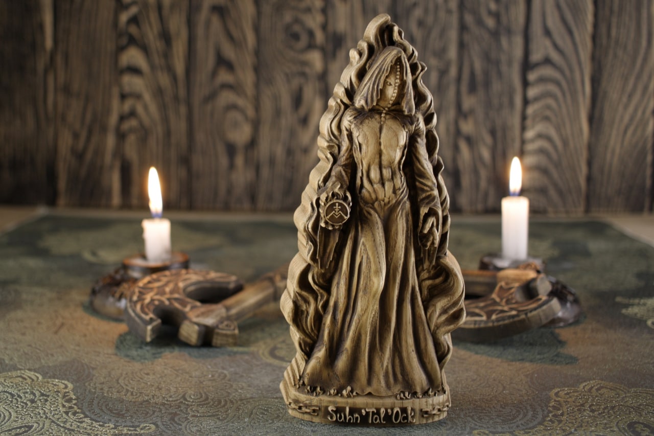 Satanic Sculpture Suhn’tal’ock - Wooden Witchcraft Statue