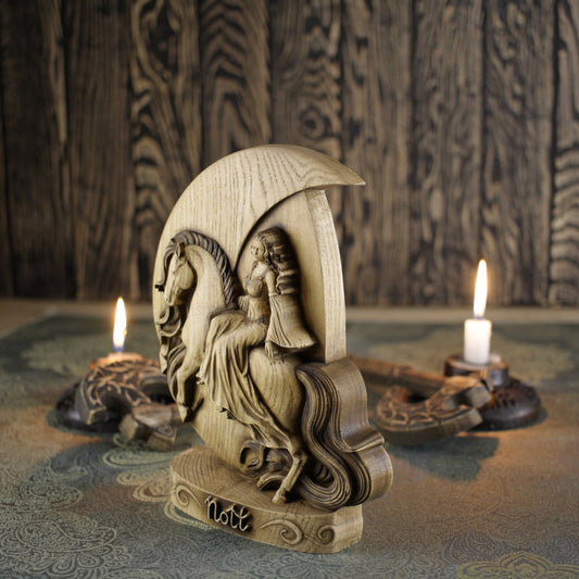 Nott Norse God Statue - Horse Wooden Sculpture