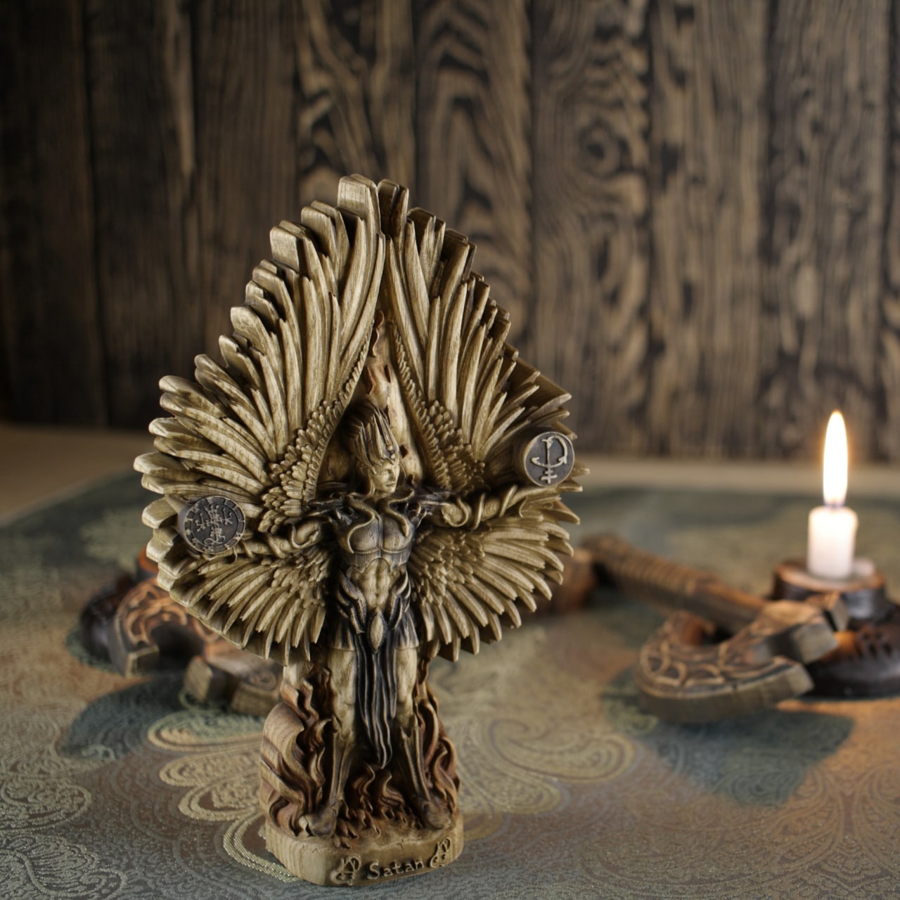 Timber Devil Wooden Devil Statue - Wood Carving Sculpture – Art Carving Shop