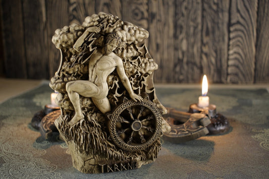 Wooden Celtic Sculpture Taranis from Celtic Mythology