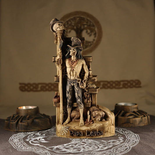 Wooden Papa Legba Statue - lwa in Haitian Vodou