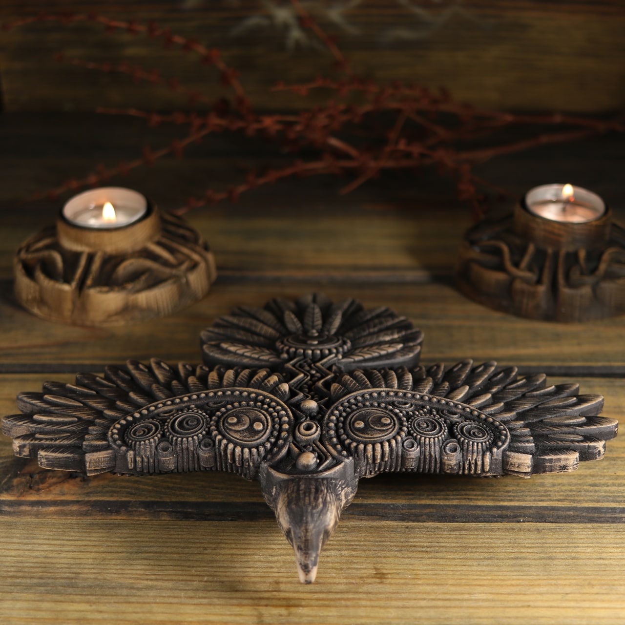 Raven, Norse mythology, wooden statue, wooden animal
