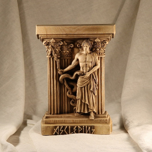 Asclepius God of Medicine Greek  Wooden Statue9+90