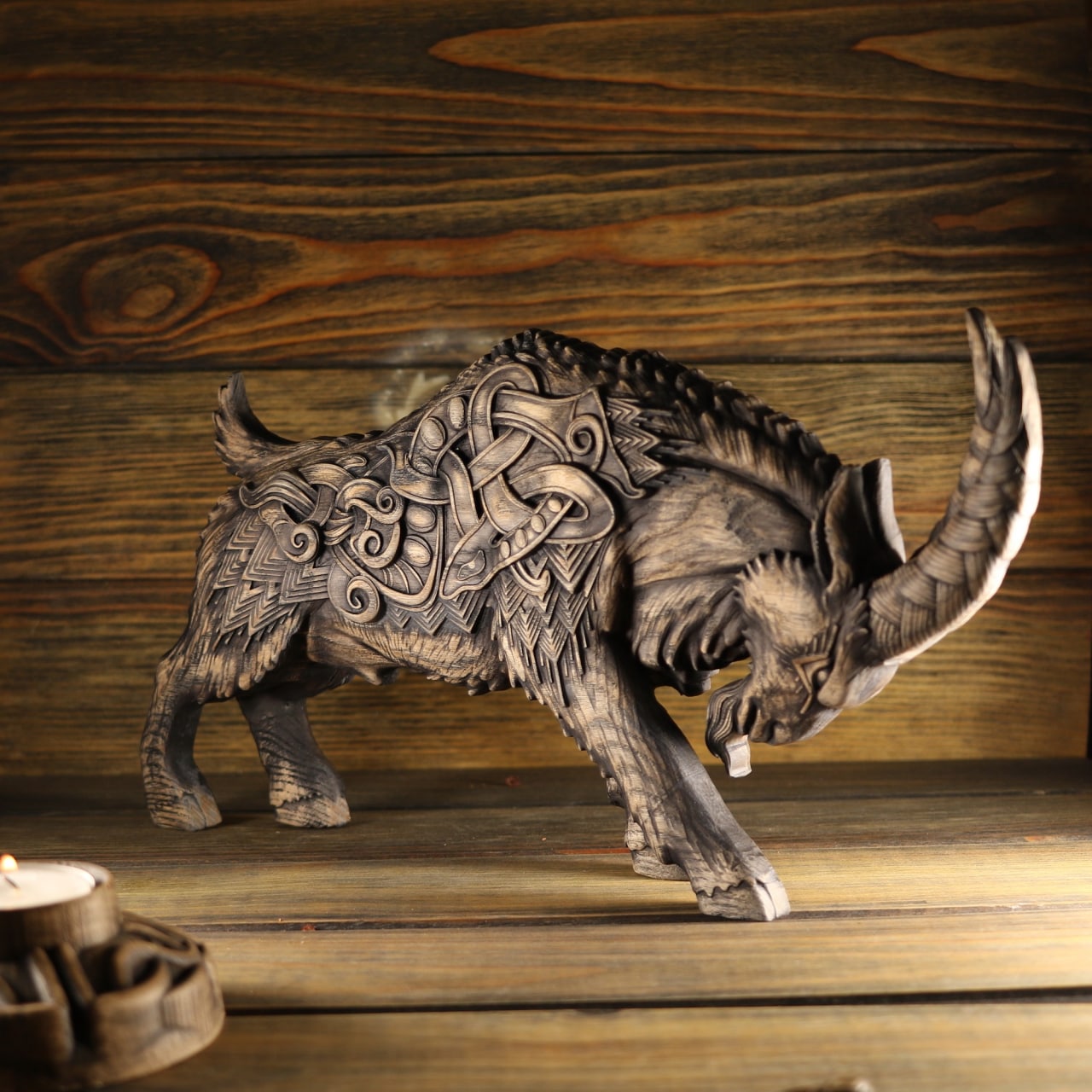 Thor's Goat Tanngrisnir - Wooden Viking Goat Thor