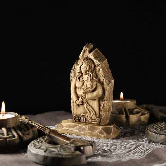 Sigyn, Wooden mini figurine, Wood carving Wood sculpture – Art Carving Shop