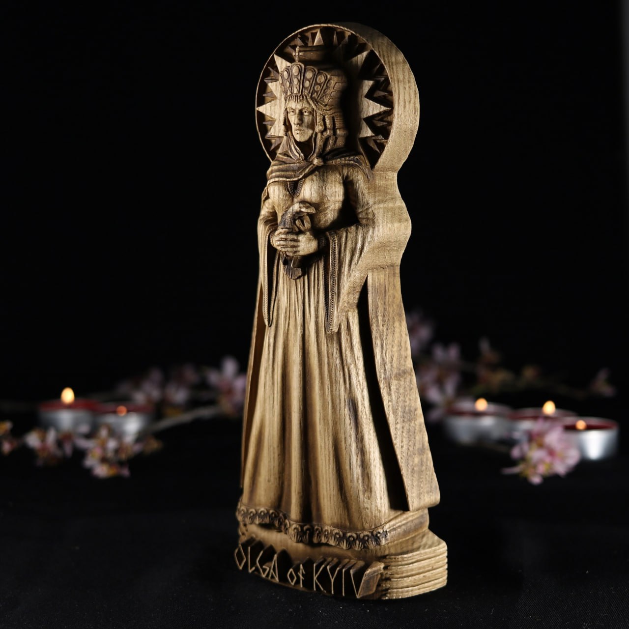 Saint Olga of Kiev - Wooden Kievan Rus' Statue