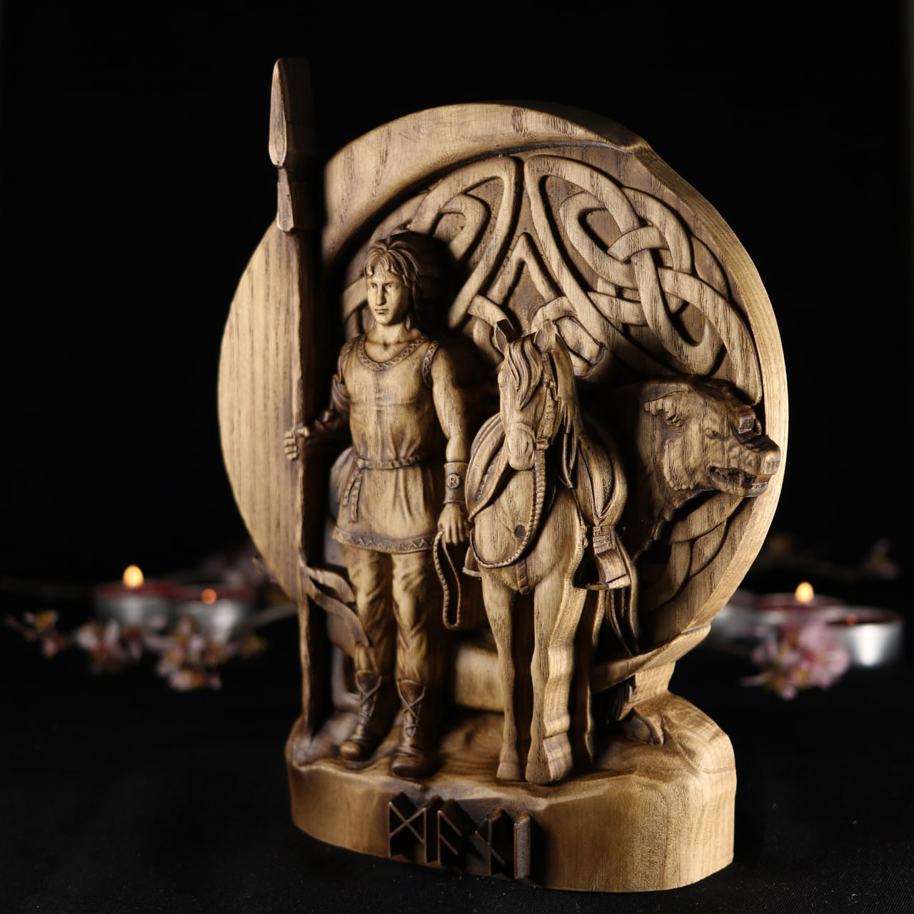 Wood Mani God Statue - God of Moon